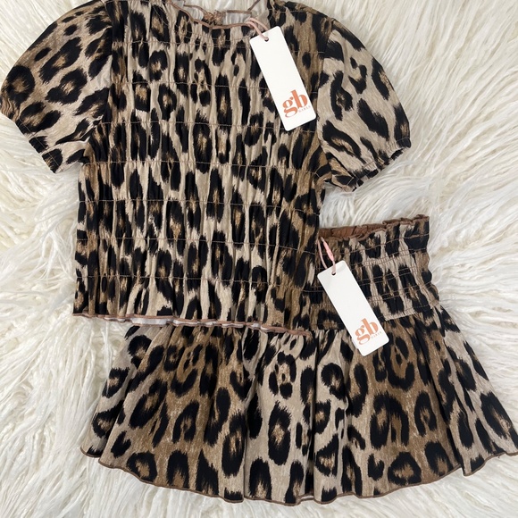 GB Girls "Sydney Cheetah print Scrunch top and skirt" NWT - Picture 7 of 7